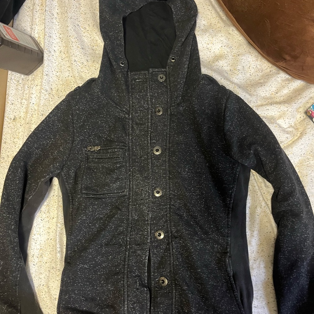 Fox racing button up hoodie in sz L y2k